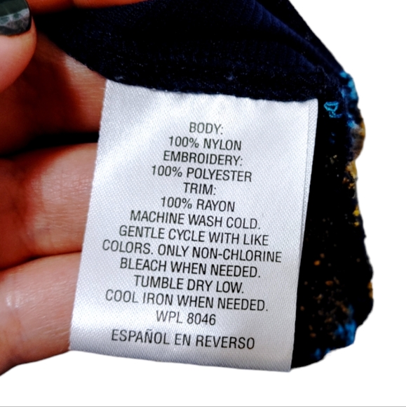 Inc Beach Blue Fringe Sheer Cap Sleeve Swim Suit Cover Up Women's Size XL - Picture 5 of 6